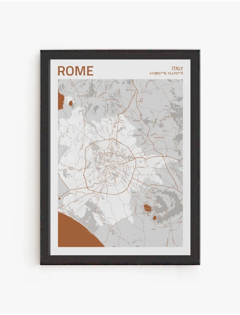 Cuadro Mapa Roma | Be Minimal