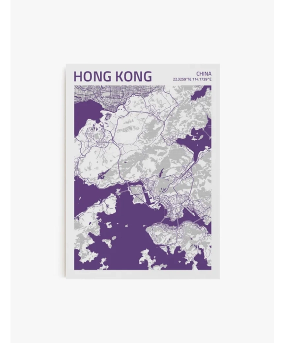 Cuadro Mapa Hong-Kong | Be Minimal