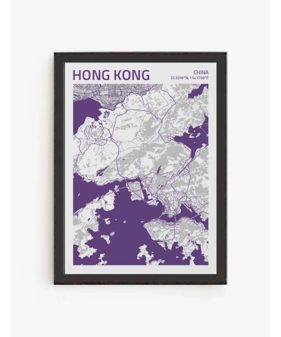 Cuadro Mapa Hong-Kong | Be Minimal