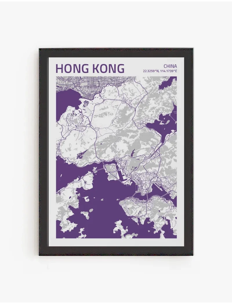 Cuadro Mapa Hong-Kong | Be Minimal