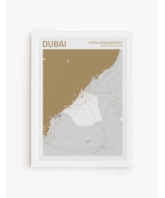 Cuadro Mapa Dubai| Be Minimal