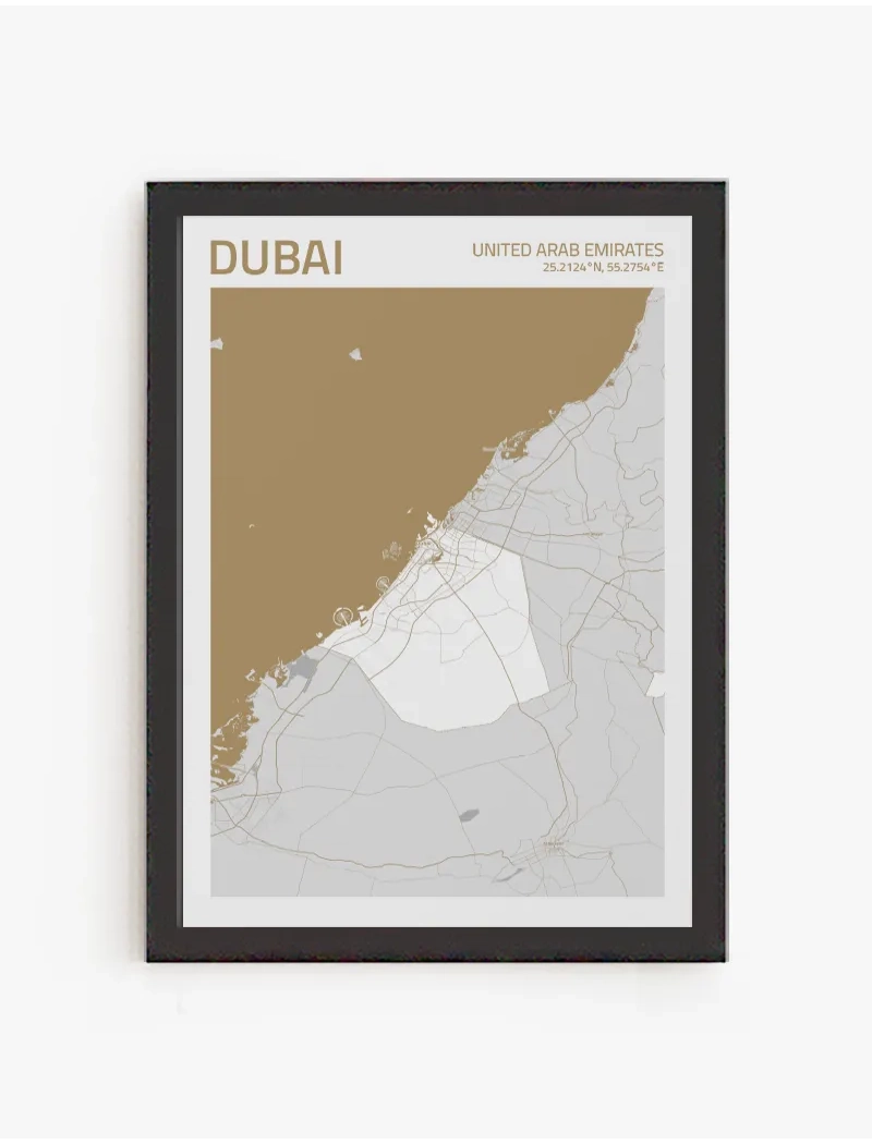 Cuadro Mapa Dubai| Be Minimal
