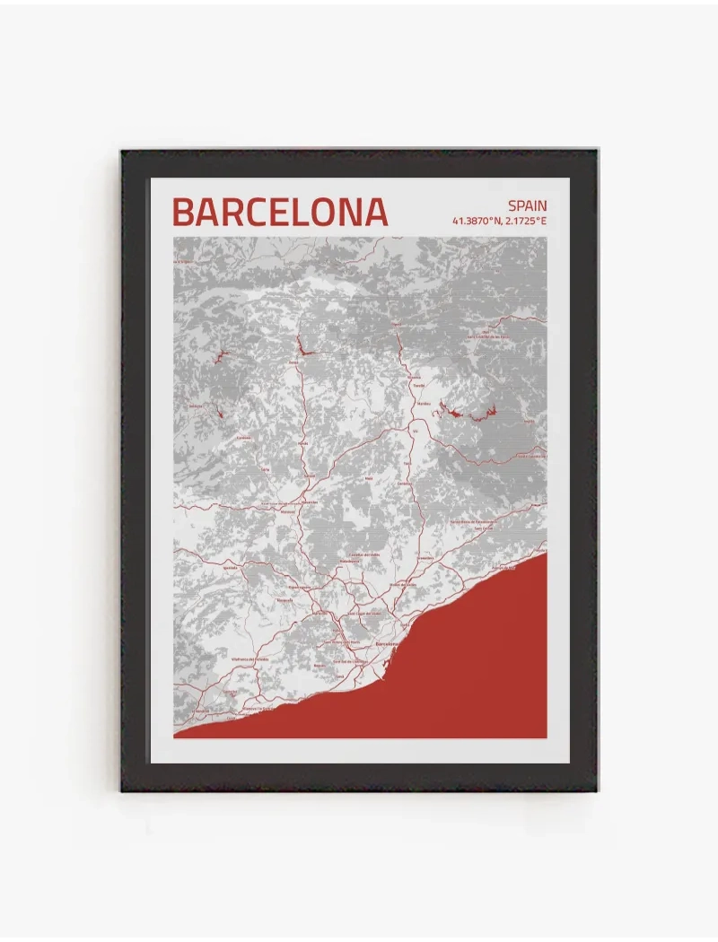 Cuadro Mapa Barcelona | Be Minimal