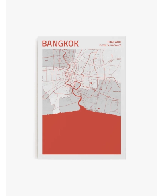 Cuadro Mapa Bangkok | Be Minimal