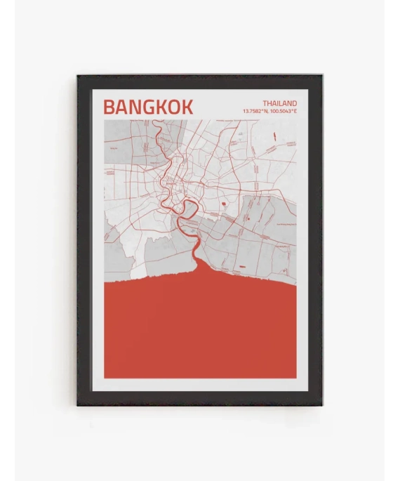 Cuadro Mapa Bangkok | Be Minimal
