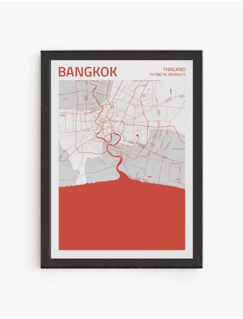 Cuadro Mapa Bangkok | Be Minimal