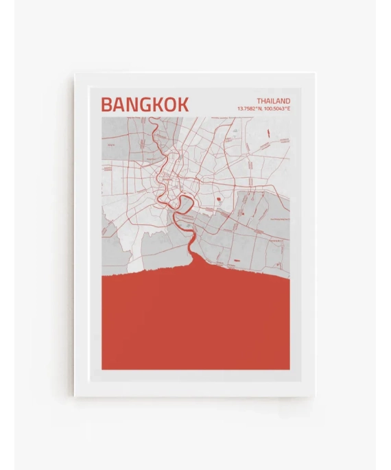 Cuadro Mapa Bangkok | Be Minimal
