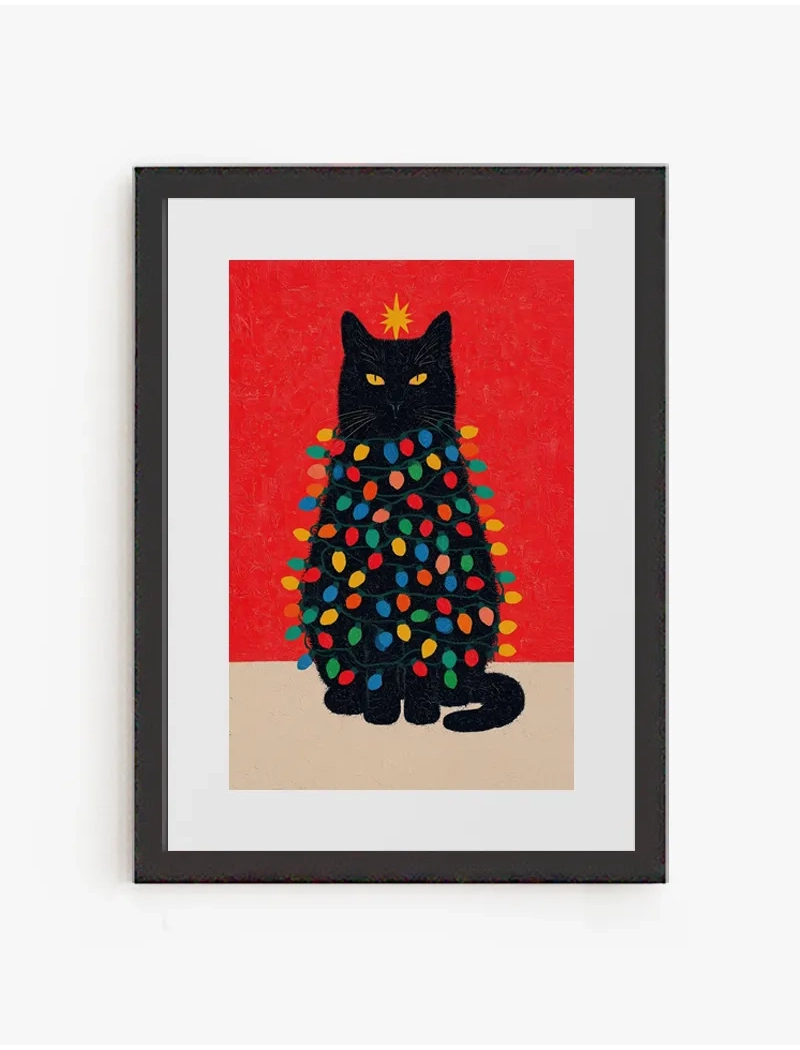 Cuadro Cat Navidad | Be Minimal