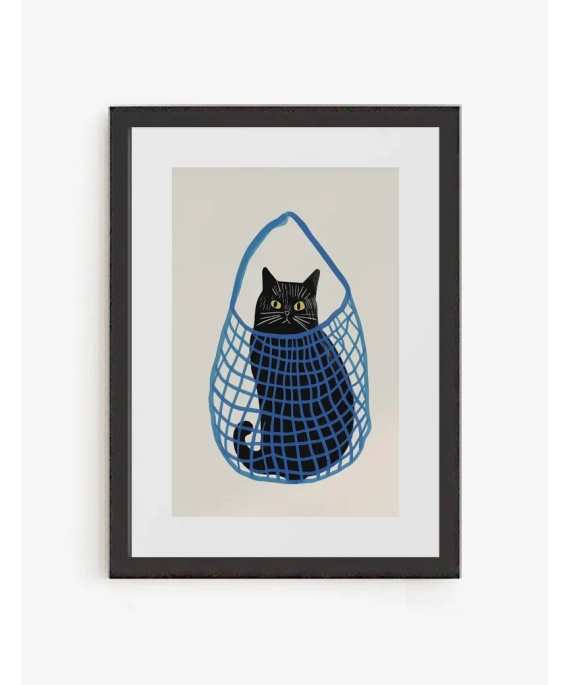 Cuadro El Gato y la Bolsa Azul | Be Minimal