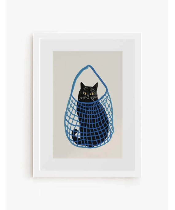 Cuadro El Gato y la Bolsa Azul | Be Minimal