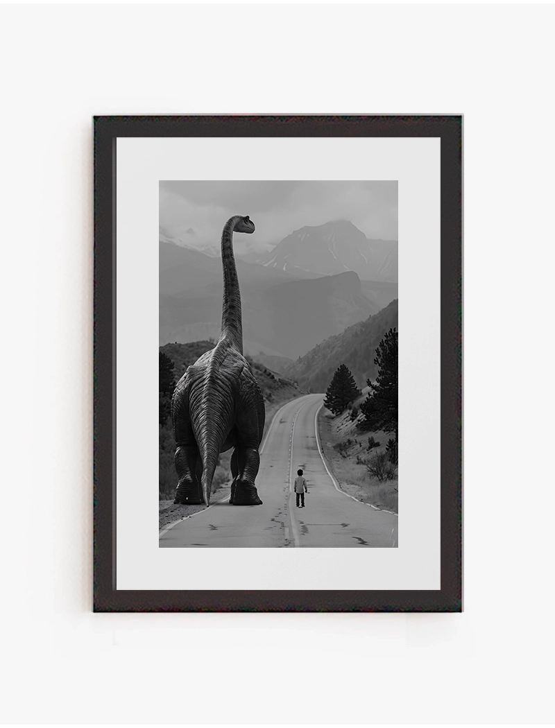 Cuadro Dinosaurio y Niño | Be Minimal
