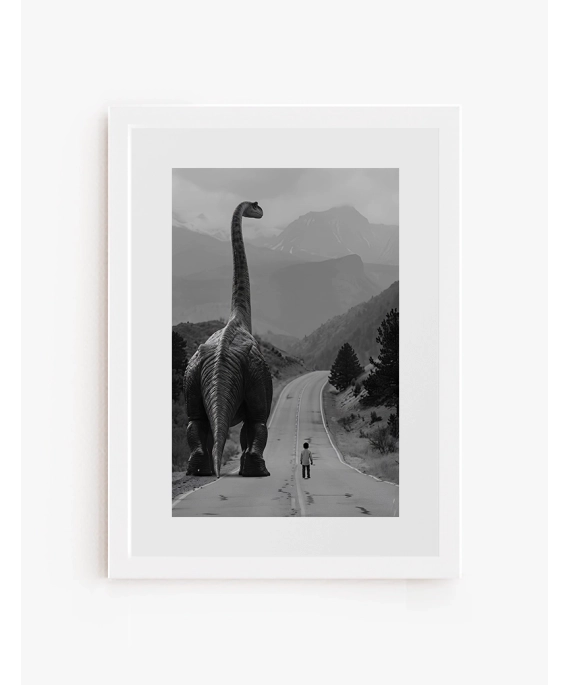 Cuadro Dinosaurio y Niño | Be Minimal